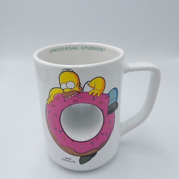 Homer Simpson Donut Hole Mug 2012 Universal Studios The Simpsons - Picture 1 of 3